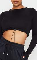 Thumbnail for your product : PrettyLittleThing White Jersey Toggle Hem Crop Top