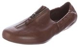 Thumbnail for your product : Henry Beguelin Leather Round-Toe Flats