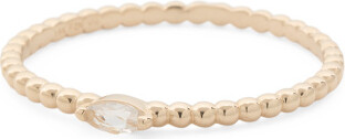 TJMAXX 14Kt Gold Petite White Topaz Ring