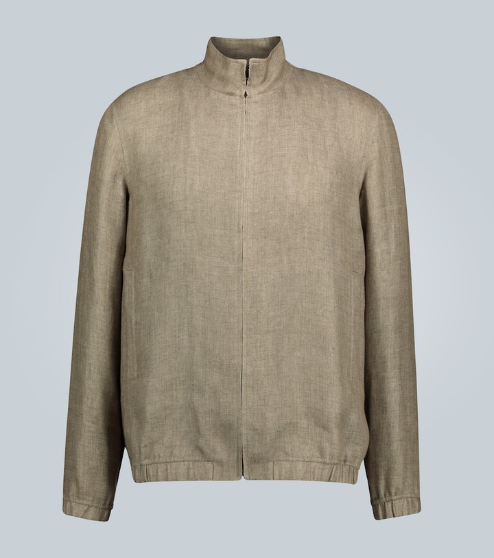 Loro Piana Linen bomber jacket - ShopStyle