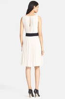 Thumbnail for your product : L'Agence Contrast Panel Pleated Crepe Dress