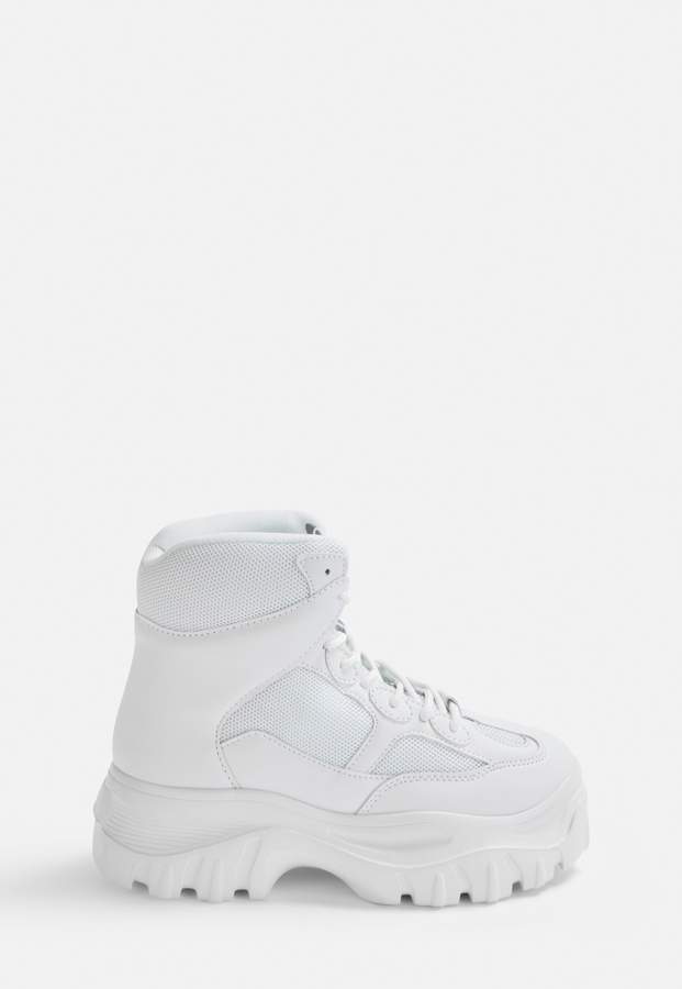 white chunky trainer boots