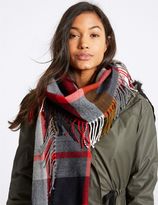 Thumbnail for your product : Marks and Spencer Elevated Check Side Fringe Scarf