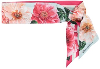 Dolce & Gabbana Floral silk twill scarf