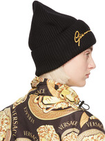 Thumbnail for your product : Versace Black Wool GV Signature Beanie