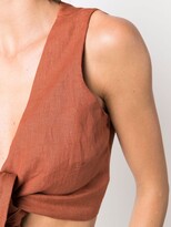 Thumbnail for your product : Faithfull The Brand Knot-Front Linen Crop Top