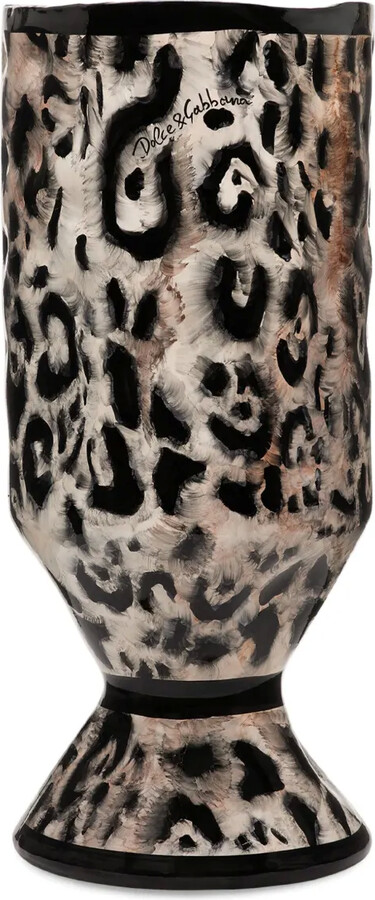 Leopard-Print Ceramic Vase