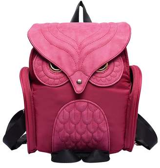 Donalworld Woen Backpack PU Leather Cool Owl School Bag Backpacks
