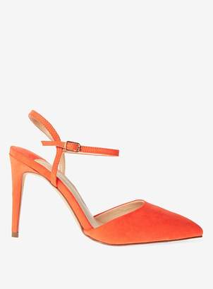 Dorothy Perkins Wide Fit Orange Ena 2 Part Court Shoes - ShopStyle Pumps