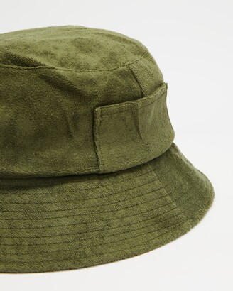 Nude Lucy Women's Green Hats - Finn Terry Bucket Hat - Size One Size at The Iconic