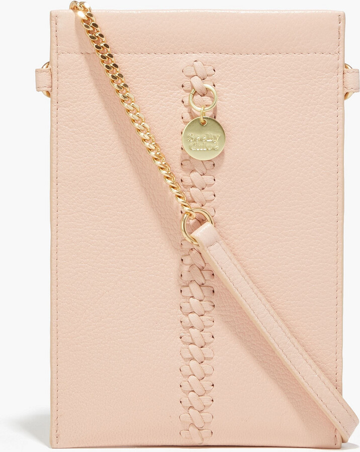 See by Chloe Braid-trimmed pebbled-leather phone pouch - ShopStyle Tech  Accessories