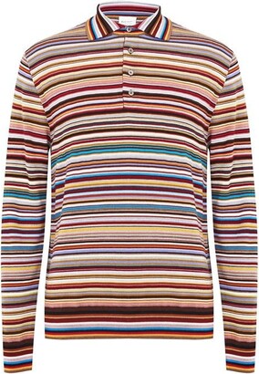 Paul Smith Multi Stripe Long Sleeve Polo Shirt Mens - ShopStyle