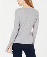 Thumbnail for your product : Ultra Flirt By Ikeddi Juniors' Faux-Pearl Rib-Knit Sweater