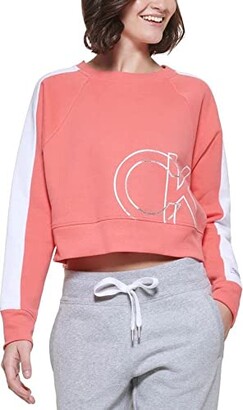Calvin Klein Performance Women's CK Logo Long Sleeve Crew Neck Crop Fleece  Pullover - ShopStyle Sweatshirts & Hoodies