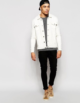 ASOS Jersey Western Jacket In Off White