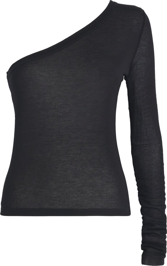 Rick Owens One-Shoulder Ziggy Crop Top