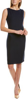 Thumbnail for your product : St. John Gridded Textured Wool & Silk-Blend Sheath Dress