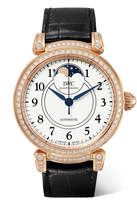 Thumbnail for your product : IWC SCHAFFHAUSEN - Da Vinci Automatic Moon Phase 36mm 18-karat Red Gold, Alligator And Diamond Watch - Rose gold