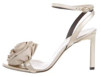 Nina Ricci Metallic Leather Wrap-Around Sandals w/ Tags Metallic Metallic Leather Wrap-Around Sandals w/ Tags
