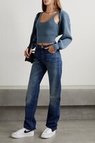 Thumbnail for your product : alexanderwang.t Ribbed Cotton-blend Cardigan - Blue