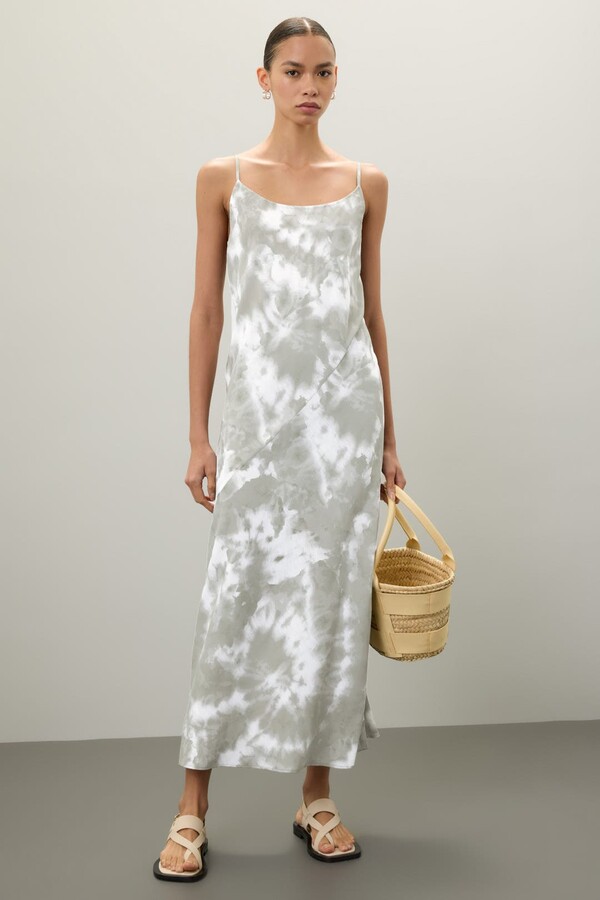 Thakoon x RTR Tie Dye Dress Green-cream-print