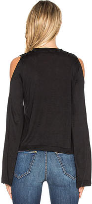 Derek Lam 10 Crosby Bell Sleeve Cut Out Shoulder Sweater