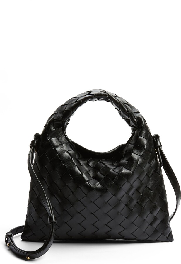 Bottega Veneta Mini Hop Intrecciato Leather Hobo Bag