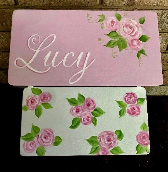 Etsy Rose Bouquet Girls Childs Step Stool Bathroom Stools Nursery Personalized Vintage Style Girls Baby Shower Gift