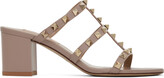 Thumbnail for your product : Valentino Garavani Taupe Rockstud 60 Heeled Sandals