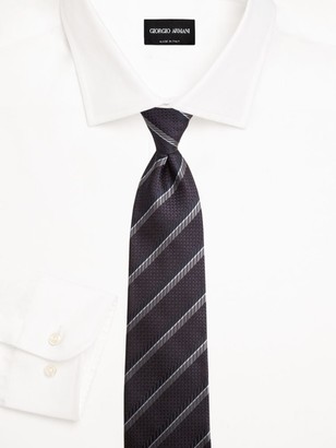 Giorgio Armani Diagonal Stripe Woven Silk Tie
