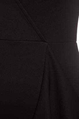 Quiz Curve Black Cap Sleeve Frill Midi Dress