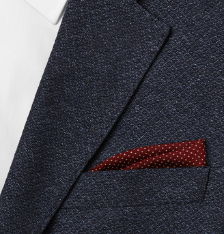 Anderson & Sheppard Pin-Dot Wool And Silk-Blend Pocket Square