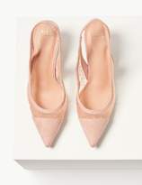 Thumbnail for your product : Marks and Spencer Spot Mesh Kitten Heel Slingback Court Shoes