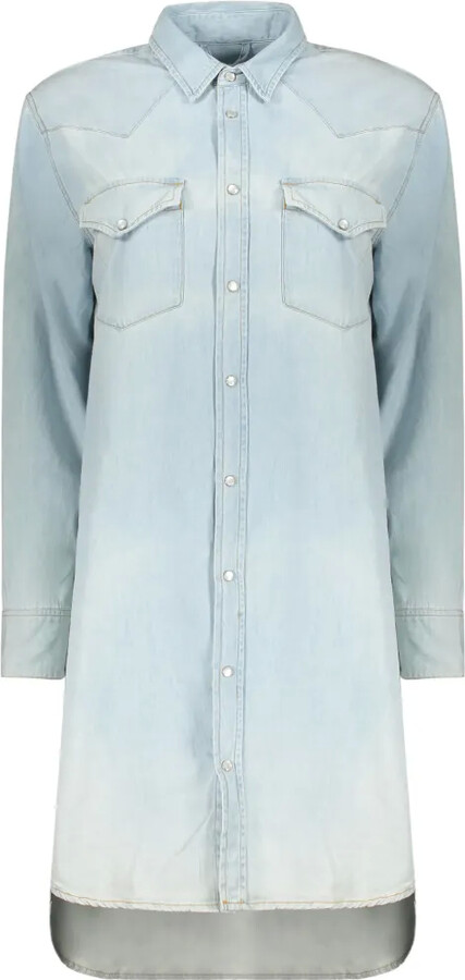 Diesel Buttoned Long-Sleeve Denim Mini Dress