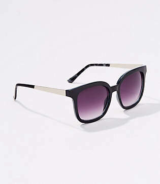 LOFT Metallic Arm Square Sunglasses