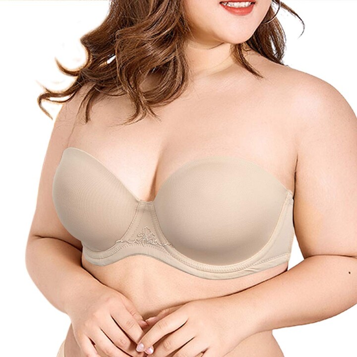 Vogue's Secret Women's Strapless Plus Size Bra Underwire Convertible