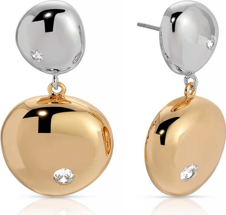 Ettika Polished Double Pebble Drop Earrings