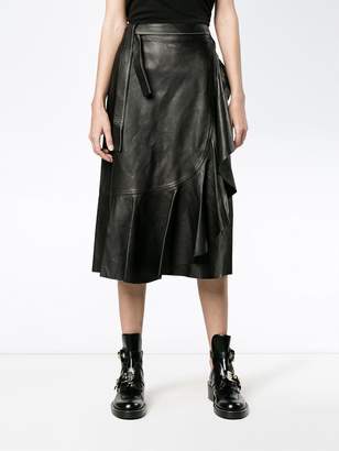Helmut Lang wraparound leather skirt