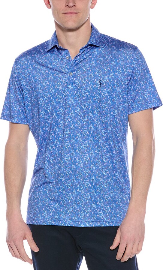 Tailorbyrd Abstract Floral Performance Polo Shirt
