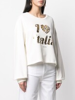 Thumbnail for your product : Liu Jo Slogan-Print Studded Sweatshirt