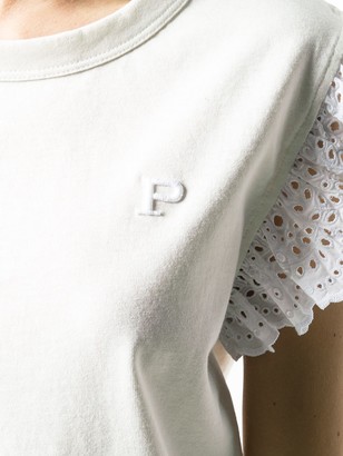 Philosophy di Lorenzo Serafini ruffle sleeve logo embroidered T-shirt