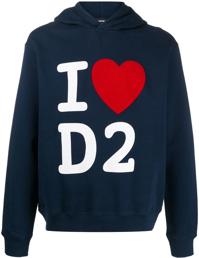 Moeras blouse Profetie DSQUARED2 I Love D2 hoodie - ShopStyle