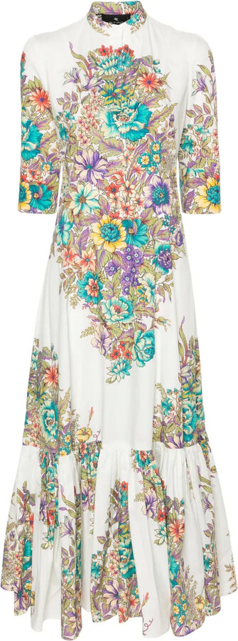 Etro Floral-Print Cotton Maxi Dress