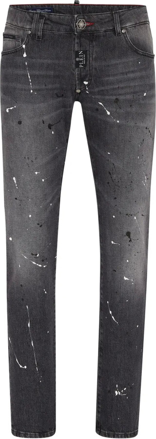 Philipp Plein Paint-Splatter Slim-Fit Jeans