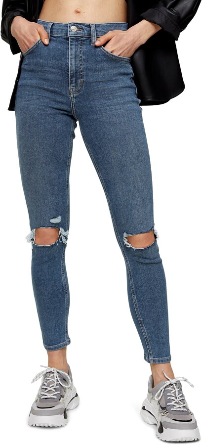 Topshop Jamie Ripped High Waist Crop Skinny Jeans - ShopStyle