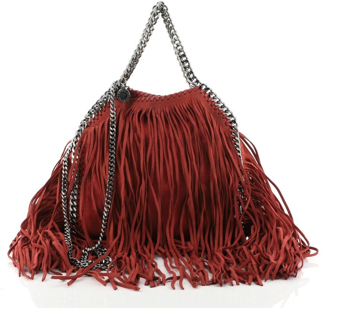 red fringe purse