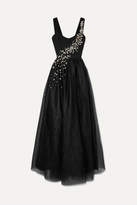 Thumbnail for your product : Prada Crystal-embellished Silk And Tulle Gown - Black