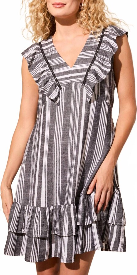 Frill & Trims Dress In Black