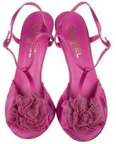 Thumbnail for your product : Chanel Embellished Satin T-Strap Sandals