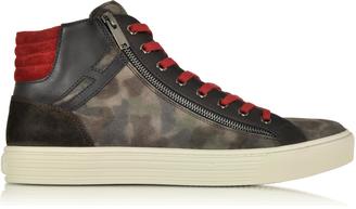 Hogan Multicolor Leather and Suede High Top Sneaker